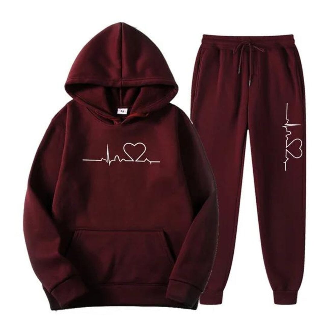 Amilia™ | Comfy and Warm Tracksuit Tracksuit Belleza & Glamour Wine Red S 
