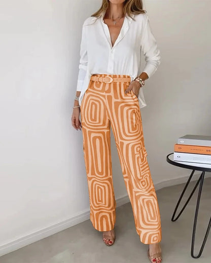 Aurora | Slim-fit Trousers Sets Belleza & Glamour Orange S 