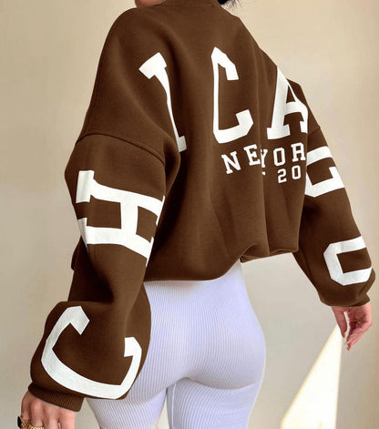 Bella | Snug Oversized Sweatshirt Sweatshirt Belleza & Glamour Brown S 