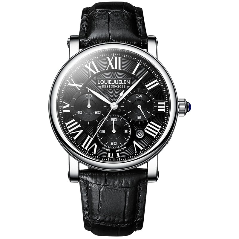 Watch Poedagar Executive classic Relogio 11 Belleza & Glamour Silver w/ Black 